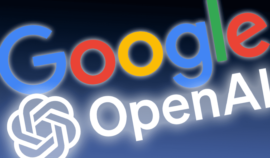 Google and OpenAI logo display
